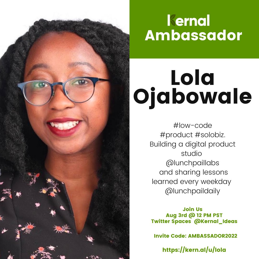 kernaldealroom's tweet photo. Come hang out Wednesday Aug 3rd at 12pm PST with @ojabowalola to talk #lowcode in the #startupworld

RSVP here: https://t.co/QSlhx2ukwF https://t.co/jS3Cfy7XqQ
