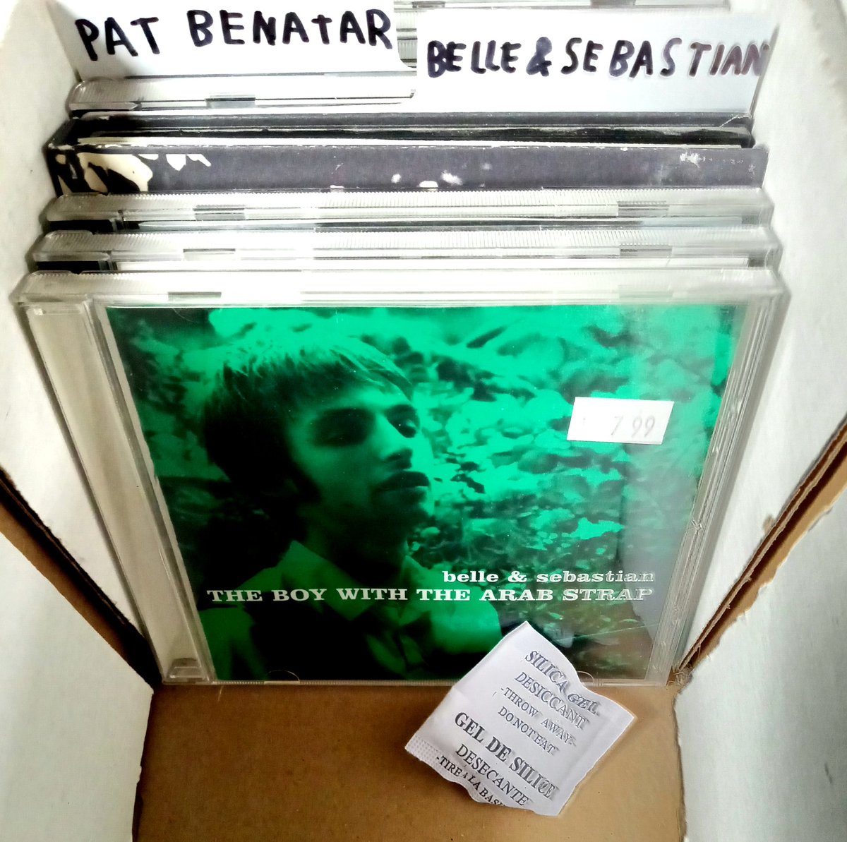 Found: Silica Gel Packet. Located in our Belle &amp; Sebastian Compact Disc section is one Silica Gel Packet. While we thank you for keeping our Belle &amp; Sebastian fresh, we are eager to return packet to it's rightful owner. #lostandfound #recordstore