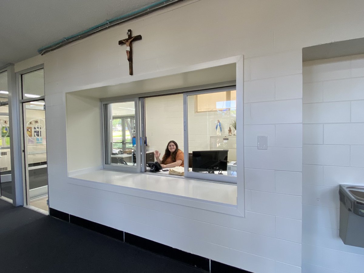 spsdfw's tweet photo. Our front hallway received a makeover this summer. The front office has moved to ---- well, the front of the building!  Thank you to the Catholic Foundation for the grant to make this possible. 
#spccs #faithwisdomvirtue #newoffice #welcoming #security #family #catholicfoundation https://t.co/kb5Me3T1Cr