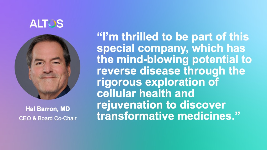 We are thrilled to officially welcome Hal Barron, MD, on his first day as CEO and Board Co-Chair. Hal’s leadership will contribute to our team's mission to reverse disease, injury, and the disabilities that occur throughout life.