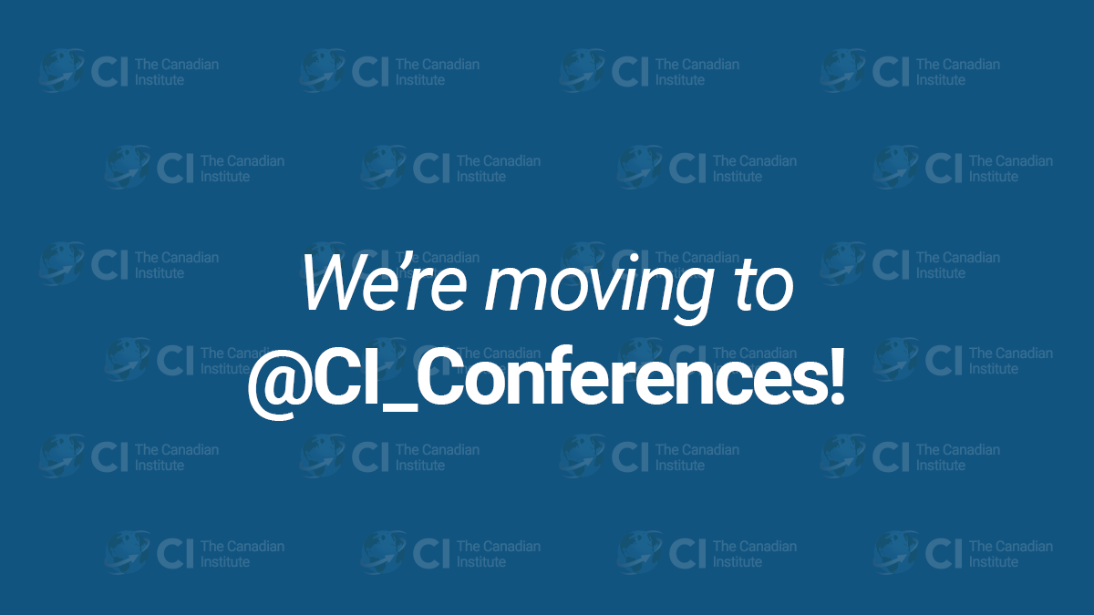 This account is shutting down! We’ll be moving all future updates to @CI_Conferences. Follow us today and receive 10% off your next conference registration! Once you follow, DM us and we’ll send you a promo code to use on our site. Conditions apply.