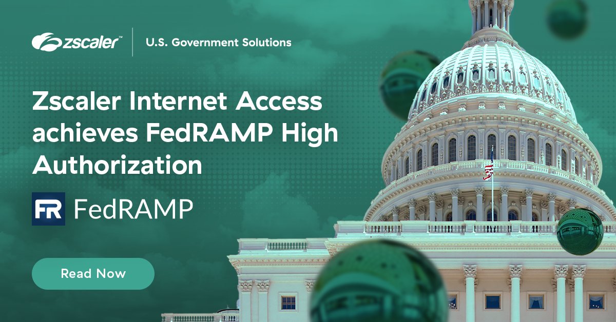 We're proud to share that Zscaler Internet Access (ZIA), a key service of our Zero Trust Exchange Platform, is the First-Ever SASE TIC 3.0 Solution to Achieve FedRAMP’s Highest Authorization! Read the full press release here: spklr.io/6017iHPb