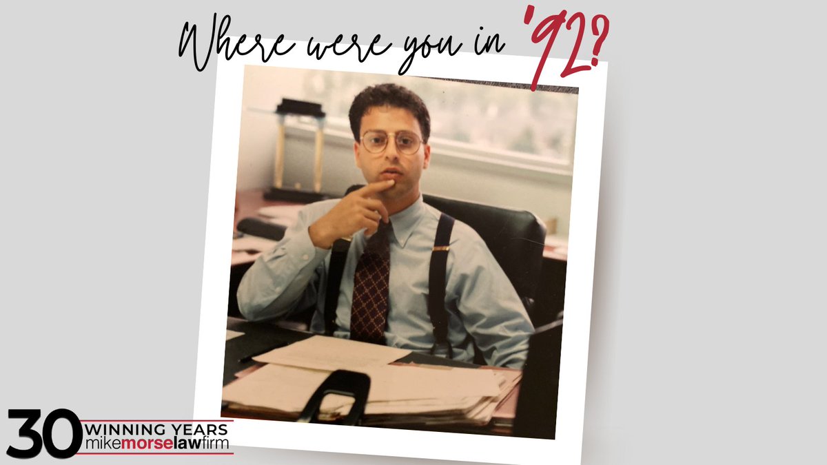 855mikewins's tweet photo. We’re celebrating the 30th year of Mike becoming a lawyer! 3️⃣0️⃣ 🎉
Where were YOU in ’92?
#855MikeWins #MikeMorseLawFirm #wherewereyouin92 #lawyers #attorneys #lawfirms https://t.co/cR3I38Db8v