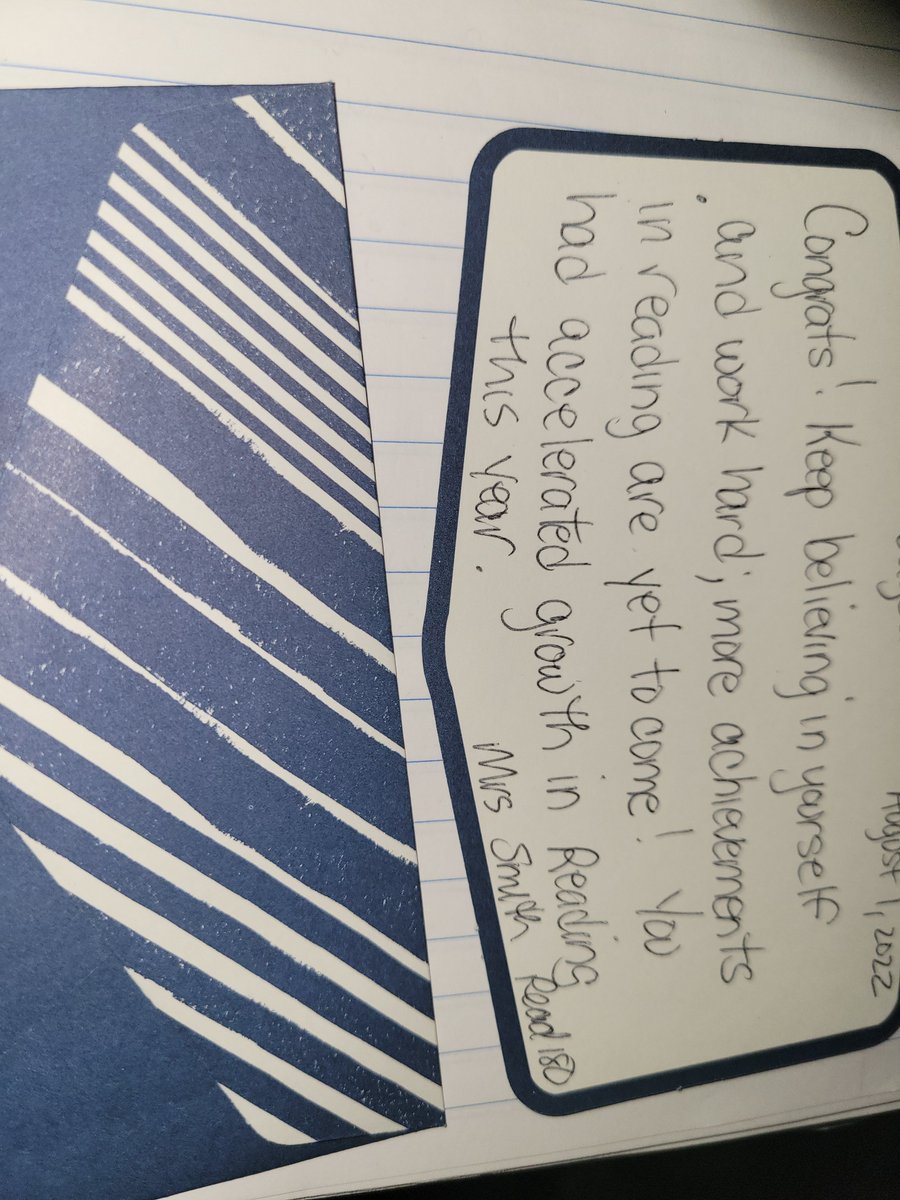 Love2Teach8th's tweet photo. Mindful Monday Moments

I said in June I would write notes to my students.  I finally finish writing notes to my students today.  It took awhile since I had to personalize and print.  Off to the post office I go.  I wanted to share a few.  #whyiteach https://t.co/z9O2TQQlLT