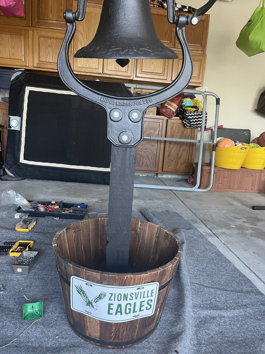 The “Eagle Bell” ready for Friday Night Lights in #footballtown of Zionsville, Indiana!  <a href="/ZVFB_video/">Z'Ville Football Video</a> <a href="/RBsCoachBodkin/">Zionsville Running Backs</a> <a href="/CoachTurnquist/">Scott</a> <a href="/AAManna32/">Andrew Manna</a> <a href="/JoelJanak/">Joel Janak</a>