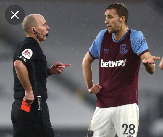 2207hammer's tweet photo. Mike Dean on VAR Sunday - 
West Ham v Man City 
Just when you thought it was safe to go back in the water… https://t.co/iVALTNUai8