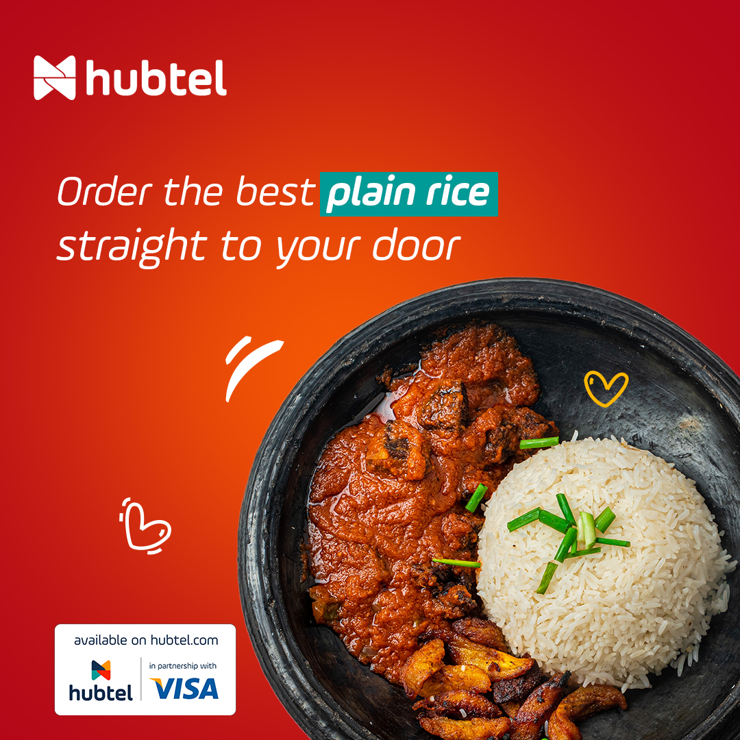 hubtel's tweet photo. Not all plain rice are the same!! But you know that!! Get the best plain rice on Hubtel delivered to your door in minutes.😋