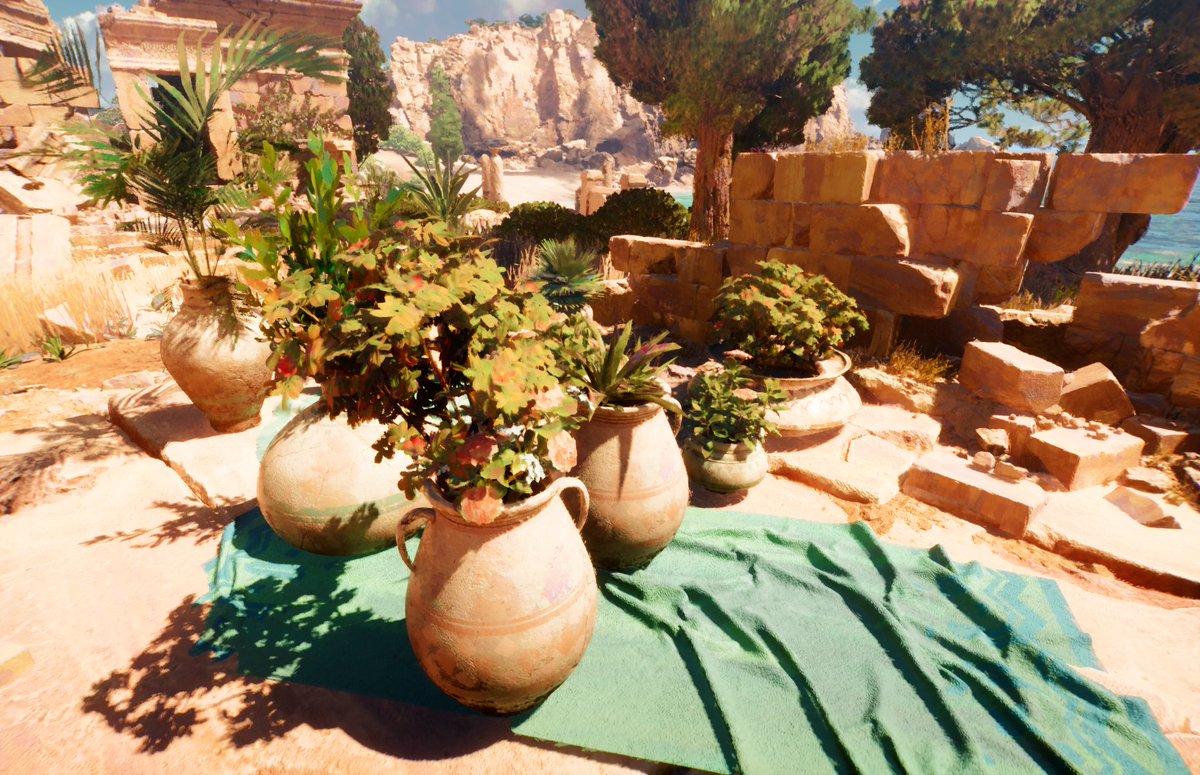 ali3ser's tweet photo. recreating the pots with plants from an earlier rytma sketch i did #gamedev https://t.co/olkbPqdwG8