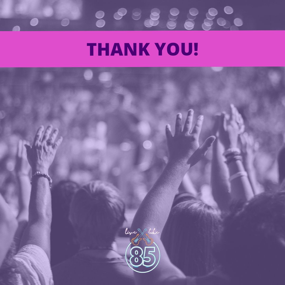 LiveLike85's tweet photo. We'd like to say a big 𝐓𝐇𝐀𝐍𝐊 𝐘𝐎𝐔 to everyone who attended Live Like 85 on Saturday and to all of the artists, and everyone involved who made the day so special! 🎉 
It was such a great turn out and we hope you all had an amazing day. 💗 
#LiveLike85 #TributeActs https://t.co/SA2yMmnWDq