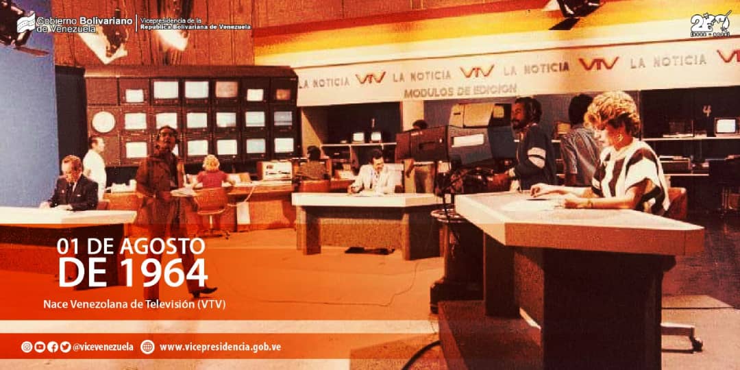 #Efemérides || Tal día como hoy nace Venezolana de Televisión (VTV), un canal televisivo que se ha caracterizado por estar al servicio de la verdad y del pueblo venezolano, ofreciendo contenido variado y de calidad.

¡Felicidades! 

#1Ago