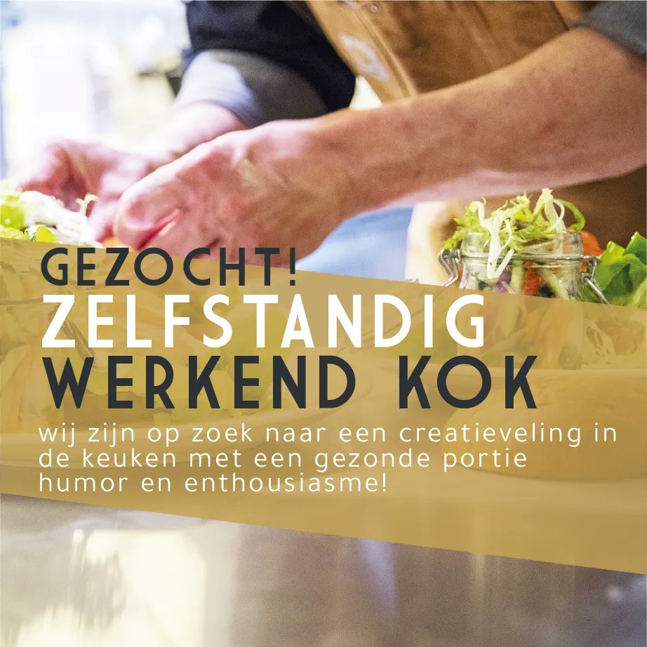 #GEZOCHT Zelfstandig werkend kok!

Ben je toe aan een nieuwe uitdaging? Wij zijn op zoek naar een creatieveling in de keuken die graag zijn/haar stempel wilt drukken op ons HALL menu. Lees hier de gehele vacature >> buff.ly/3IvF6DR 

#vacature #horecavacature