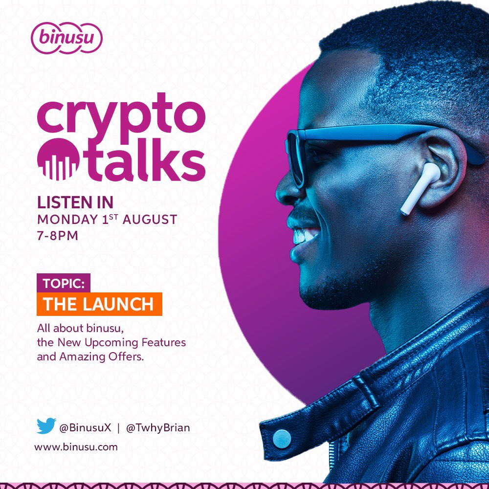 Uncleken256's tweet photo. With the aim of educating the community about the crypto industry and it's related financial opportunities.....
@BinusuX is hosting a space to taking us through their new features and amazing offers
Don't miss this crucial session #BinusuLaunch https://t.co/CfJHYXDJip