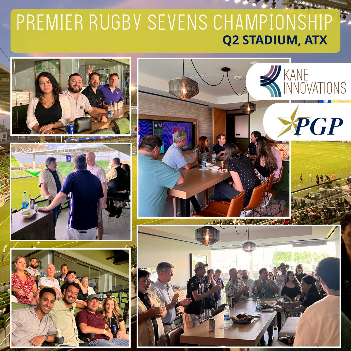 Enjoying the 'Suite Life' at @prsevens Championship in Austin this weekend! Thank you to all the architects and general contractors for joining, and thank you to @KaneInnovations & @PGPUSA for the tickets!