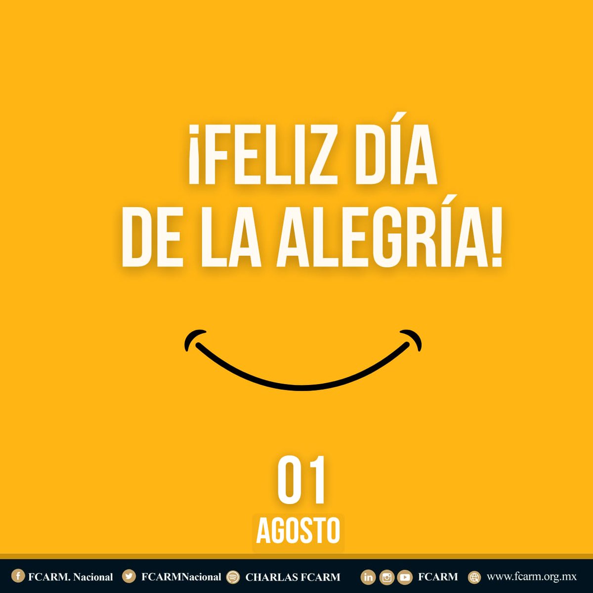 Inicia agosto con el día de la #Alegría, sentimiento crucial en la vida de las personas, ya que esta relacionado con el placer, el buen estado de ánimo, así como la satisfacción.
#somosFCARM #ComunicaciónFCARM #arquitectura #architecture #México