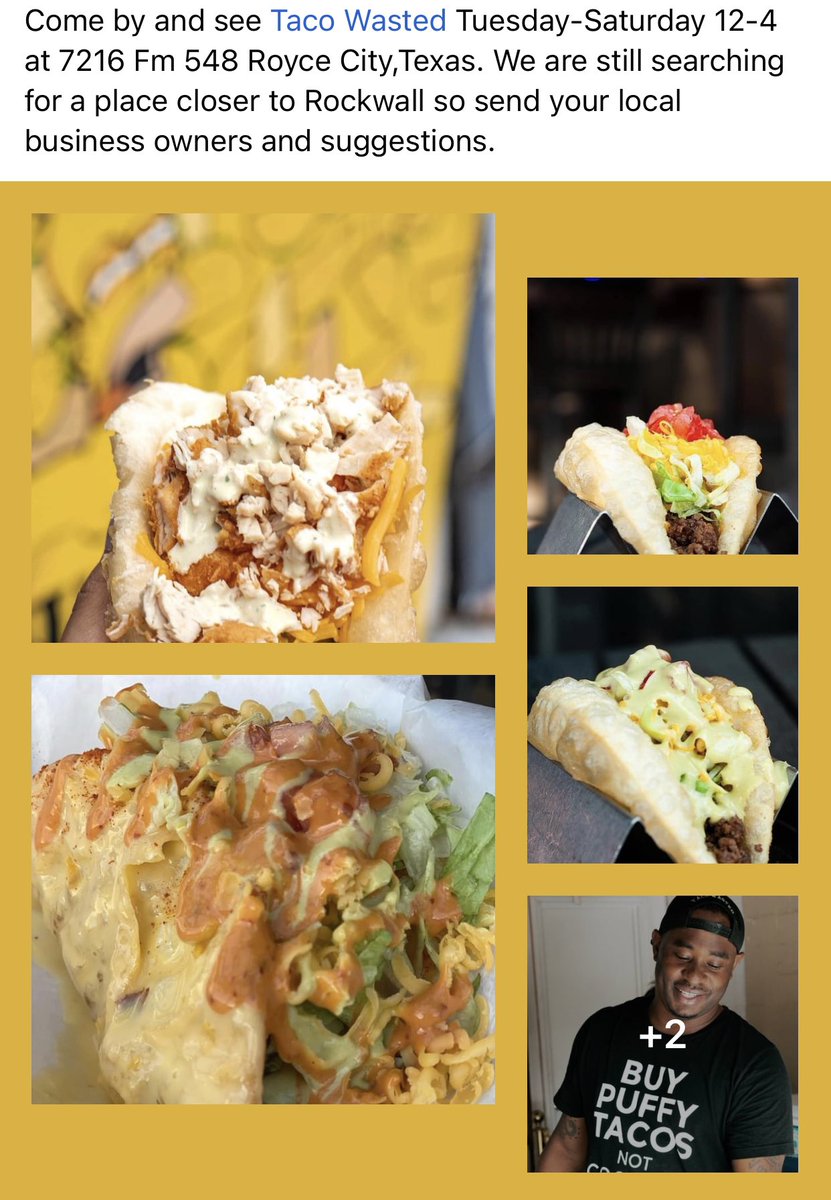 taco_wasted's tweet photo. Tuesday- Saturday 12-4 at 7216 FM548 Royce City. 🌮 We’re trying to get back closer to Rockwall send your suggestions our way! #TacoWasted #BuyPuffyTacosNotCocaine #SupportSmallBusiness #RoyceCity #Rockwall #Fate #Lunch https://t.co/qBDX0IrWwW