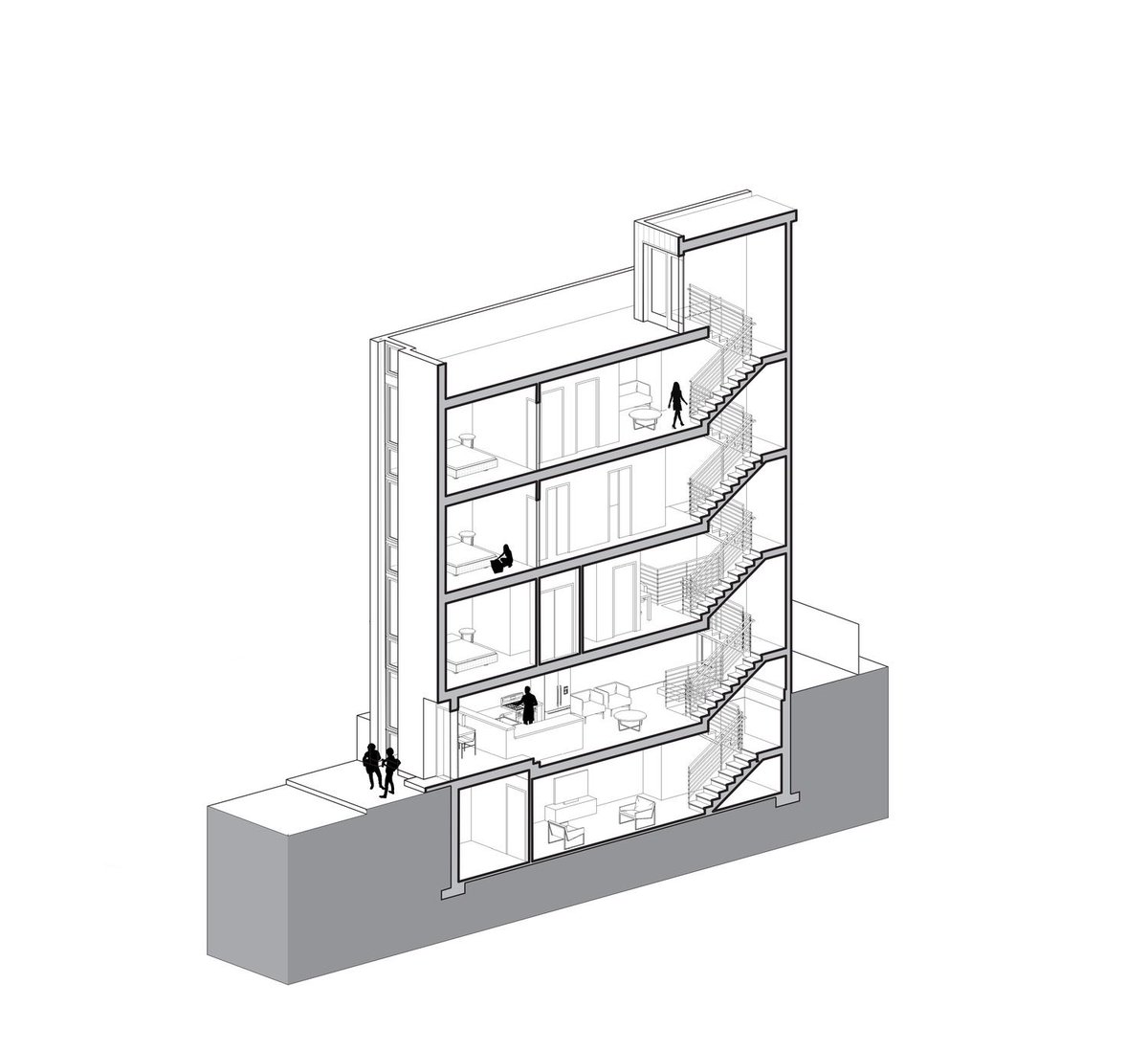kevin_j_oneill's tweet photo. From the land of narrow lots (Philadelphia), here’s a design for a 4-story 12’ wide townhouse: https://t.co/SwP3VIyVjX