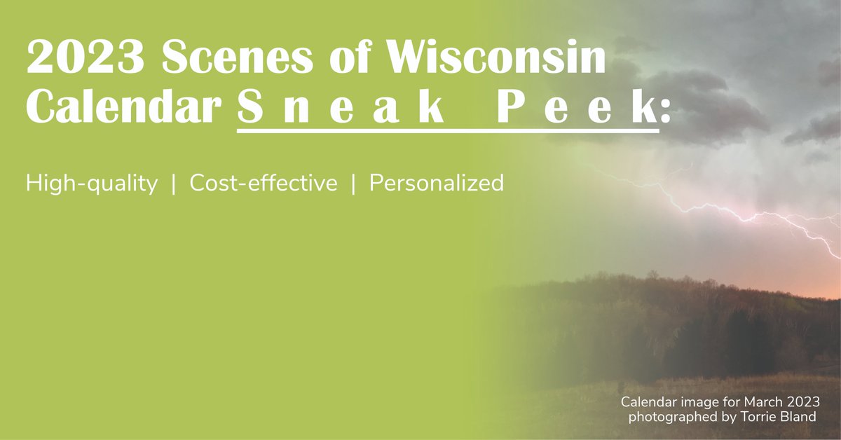 wisbank's tweet photo. Only 15 more days to place your order for the 2023 Scenes of Wisconsin Calendars! You won't want to miss the incredible photos featured this year. Find the order form on the WBA website: https://t.co/dqk9g6E1Hu https://t.co/0lQRj9O4k9