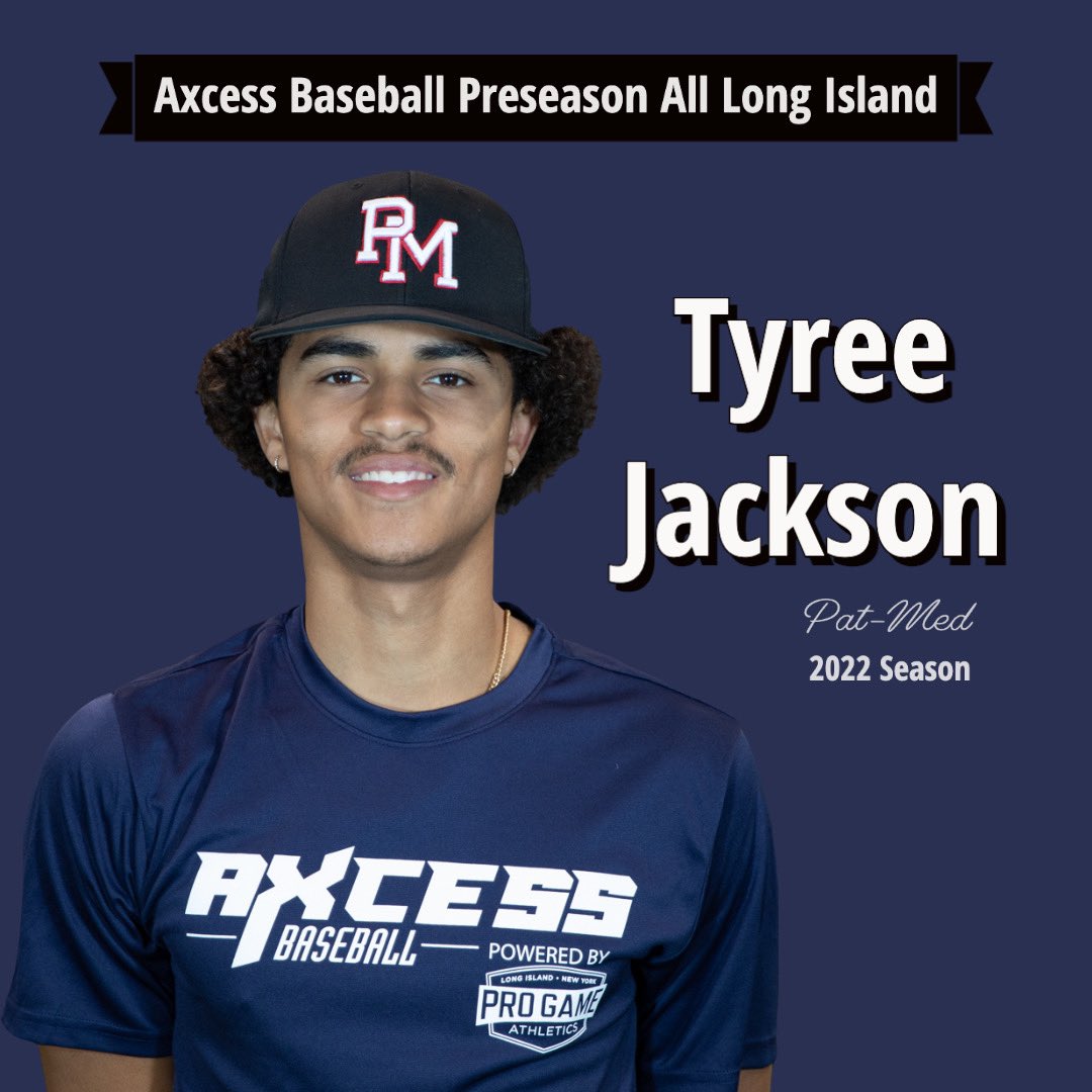 Tyree Jackson (Pat-Med 2022) announces he will attend Hofstra University. He was previously committed to Coppin State. He batted .420 with 6 HRs, 33 runs scored and 30 stolen bases this season