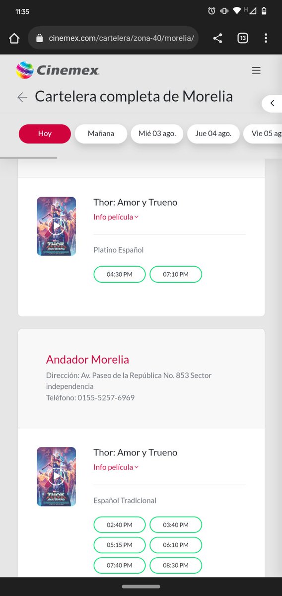 oscarcasian's tweet photo. A veces me cagas #Morelia #cinepolis #cinemex
Por qué hay tan pocas funciones subtituladas? @Cinepolis solo hay una sala #Macroxe en morelia y todas las funciones estan en esp
@Cinemex no hay NINGUNA funcion subtitulada en todo morelia para #ThorLoverAndThunder https://t.co/fwaMNewUrk