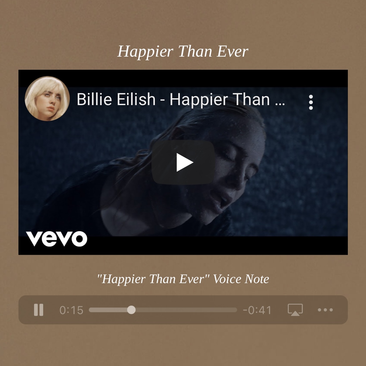 Listen to voice notes from the writing of Billie's sophomore album 'Happier Than Ever' now on her official website. billieeilish.com/happierthanever #HTEAnniversary