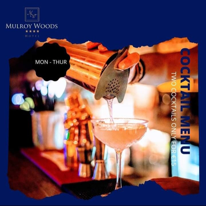 Enjoy Two Refreshing Cocktails for €15 @mulroywoodshotel. 
Offer available Mondays to Thursdays only

#donegalhasitall #livemusic #music #Milford #ireland #entertainment #summertime #ireland #dublin #Milford #donegalhasitall #irelandtravel #donegal #cocktails #cocktailtime 🍸 🍹