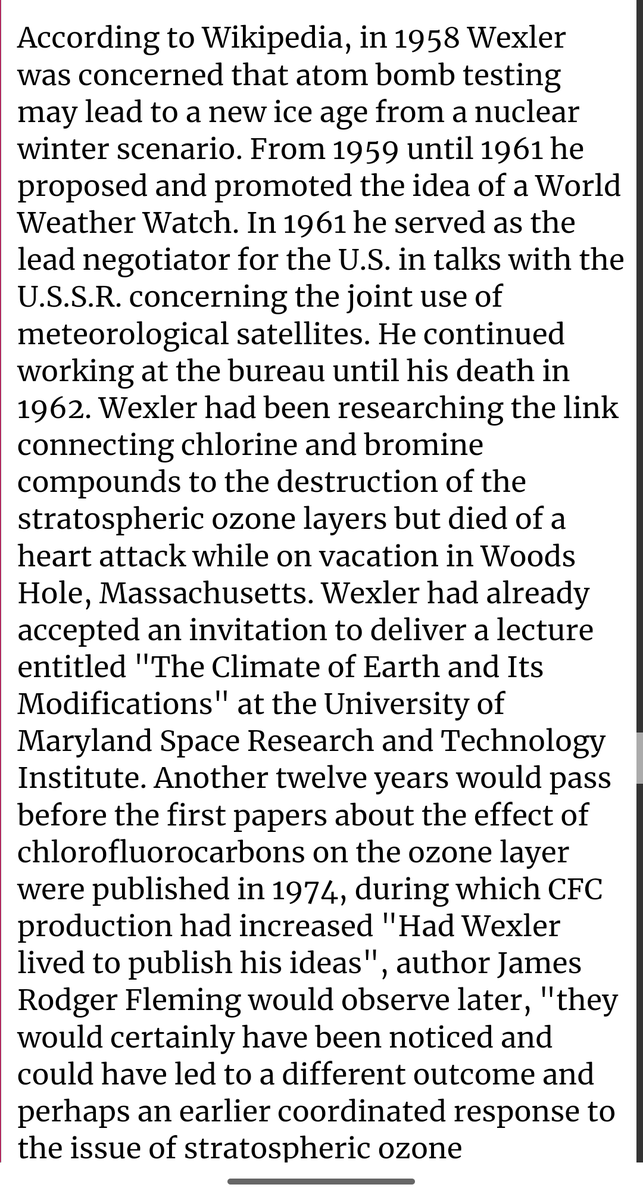 CanariesBlue's tweet photo. 60 YEARS AGO - Harry Wexler warned that rockets were burning holes in the ionosphere, destroying the ozone layer, and modifying weather on a global scale. 

He would later be found dead of a heart attack at 51, that same year. 
AUG 11, 1962 https://t.co/DWp9MvlVzt
