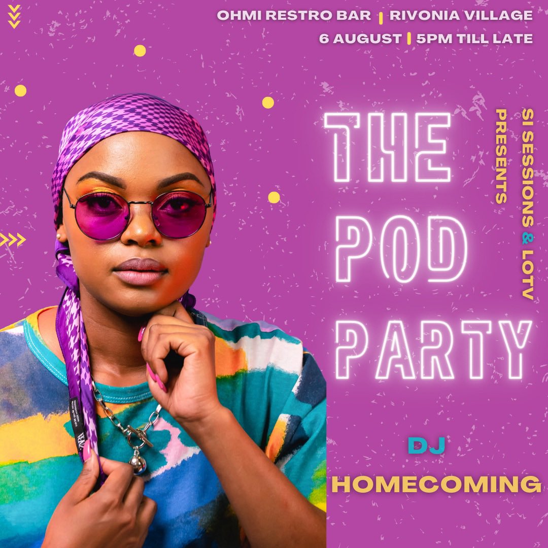 DJHomecoming's tweet photo. Joint us this Saturday as we kick start Women’s Month at @OHmiRestroBar with the gorgeous @SI_JONESZA 🙌🏽💜
#ThePodParty https://t.co/AV8CyICLmT
