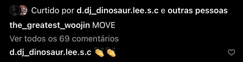 TELBrazil_'s tweet photo. [INSTAGRAM] 220801 - Seokcheol (https://t.co/ehBadkAS6L_dinosaur.lee.s.c) curtiu e comentou na publicação de Woojin

“👏👏” https://t.co/v5vJk99yOj