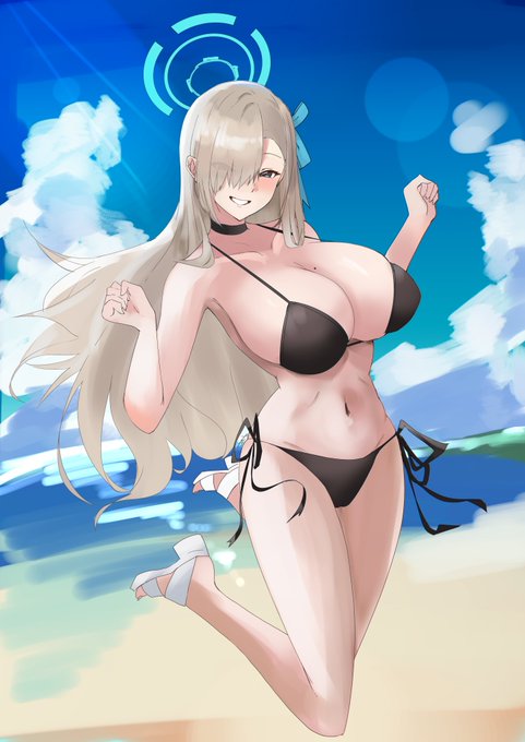 ブルアカ一之瀬アスナ黒ビキニ部 