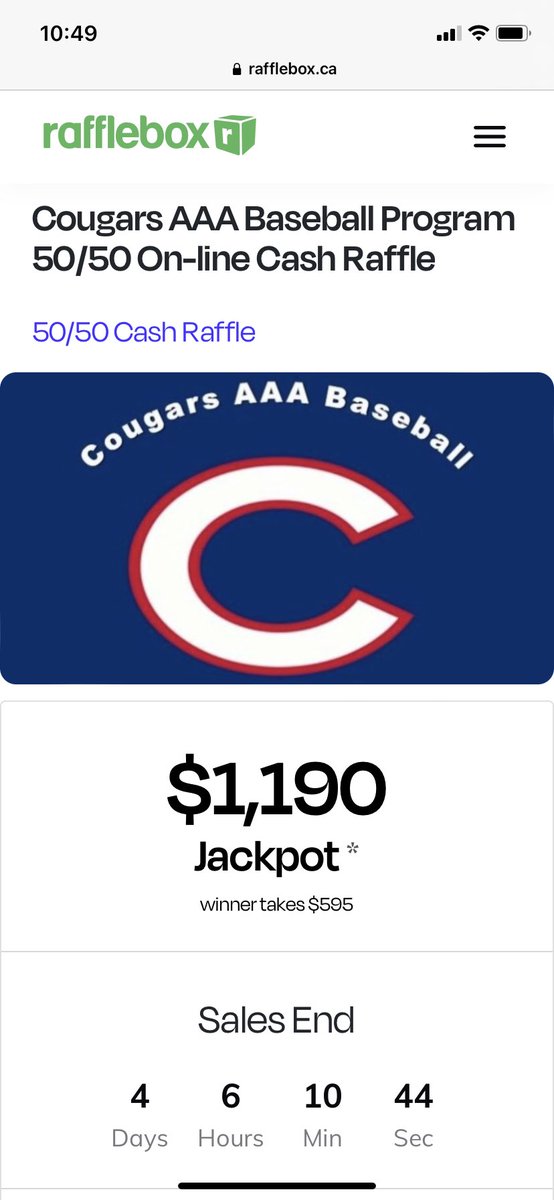 AAACougarsPOPPI's tweet photo. 4 DAYS LEFT…..Let’s get this pot to $2000!! #CougarsAAABaseball Click the link ⬇️ to get your tix. 
https://t.co/w3hsU9t250 https://t.co/ZkzBiEAhht