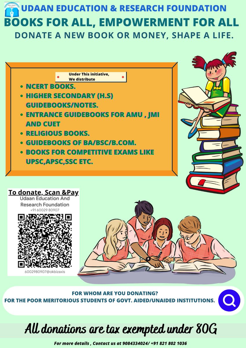 ShahidulChaudh1's tweet photo. Are you celebrating your birthday in the coming days ?
Get a chance to celebrate your special day by donating a new book and receive a certificate of donation. 
If interested then join the initiative of @ResearchUdaan
"BOOKS FOR ALL, EMPOWERMENT FOR ALL" https://t.co/LWEIUR3zJZ