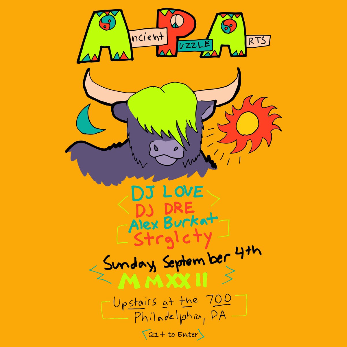 ancientpuzzle's tweet photo. Sunday September 4th, APA returns to Upstairs at @the700philly with @djloveso , @AlexBurkat_ , DJ Dre and Strglcty - see you on the dance floor! https://t.co/Q4NToBXNRG