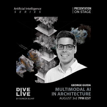SunkenBlimp's tweet photo. 🎊Speaker Reveal🎊

Let's welcome @geo_guida to the Sunken Blimp Stage @spatialxr! 

Wednesday, August 3rd at 7pm EST George joins Dive Live in a lecture focused on multimodal AI in architectural practice 🦾

Register ONCE and access the lecture for free: 
https://t.co/49kPyQoZXZ https://t.co/ndIFvxYpZk