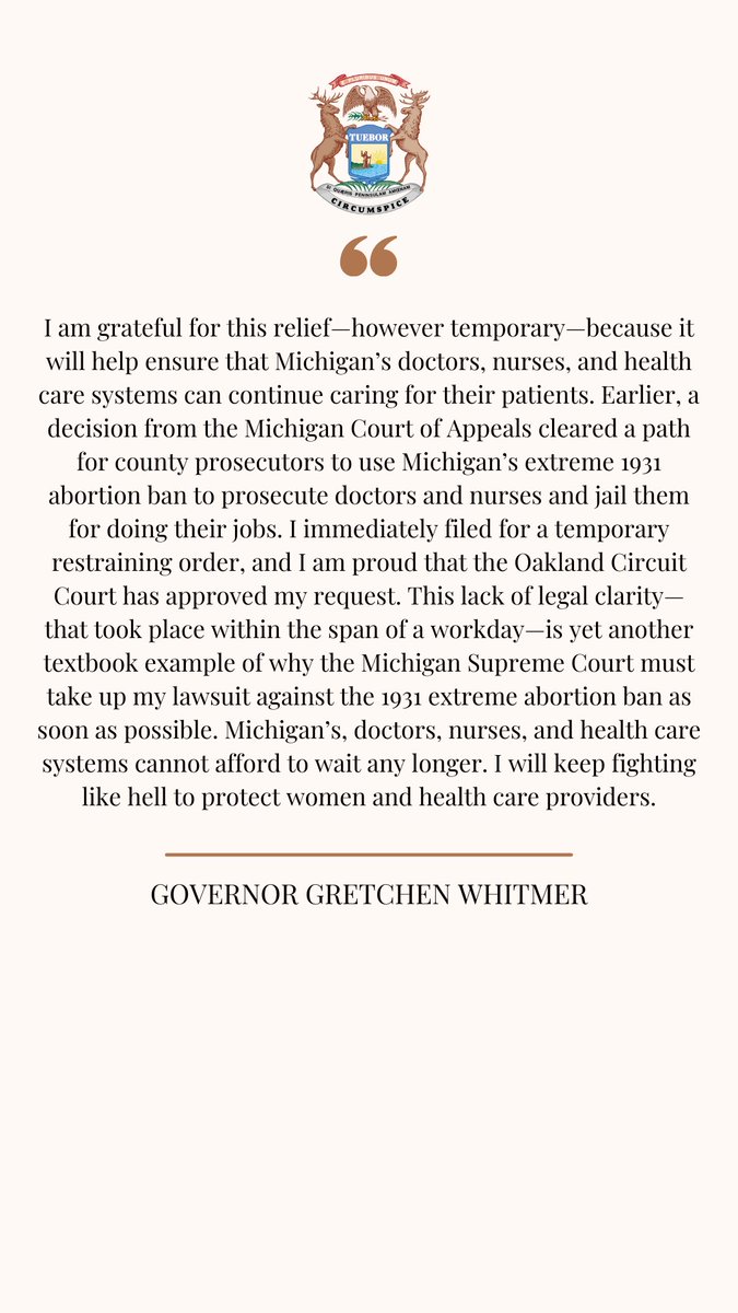 Governor Gretchen Whitmer tweet media