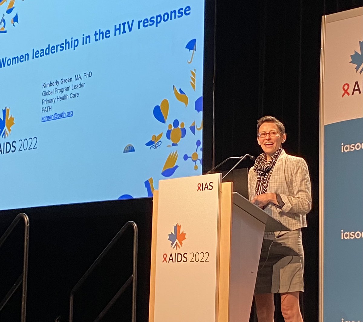 <a href="/PATHtweets/">PATH</a> <a href="/KimberlyEGreen/">Kimberly Green, PhD, MA</a> (someone I am incredibly privileged and honored to work so closely with) presenting a brilliant keynote at the <a href="/iasociety/">IAS - the International AIDS Society</a> meeting at #AIDS2022 on raising women leadership in the #HIV response.