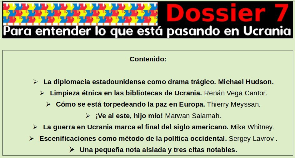 Dossier 7 
Para entender lo que está pasando en Ucrania

unamenrebeldia.blogspot.com/2022/08/httpsu… 

Versión PDF

drive.google.com/drive/folders/…

#Ucrania #Rusia #Guerra #China