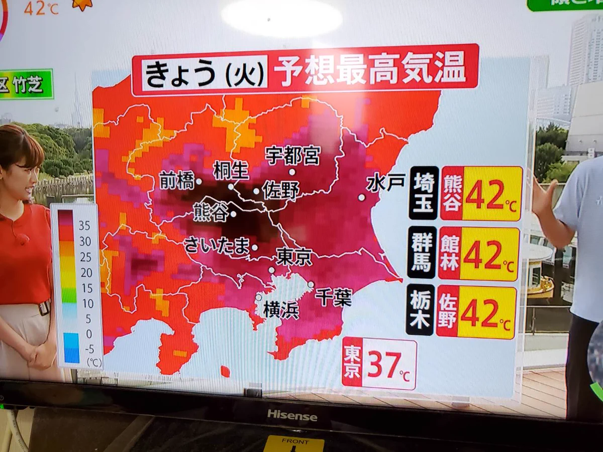 本日の最高気温はまさかの42℃！新記録既に超えている⁉