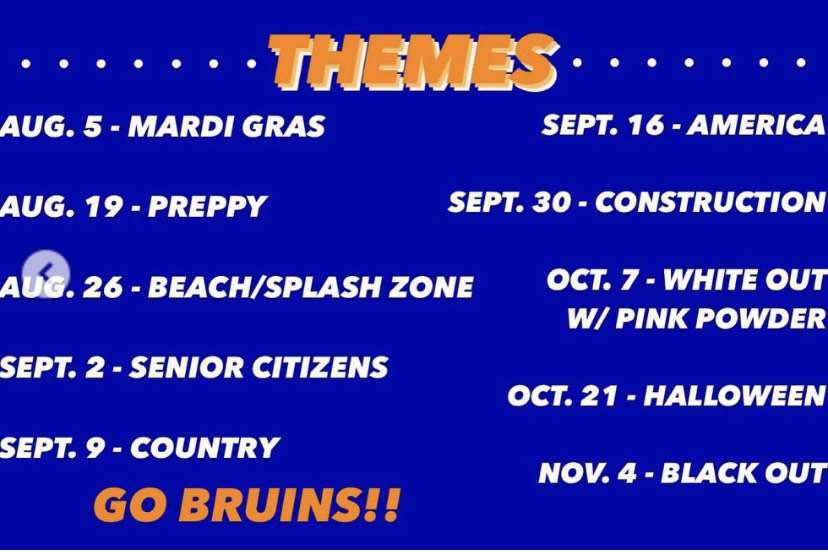Your 2022 Northwest Whitfield Bruins football schedule and student section themes!
