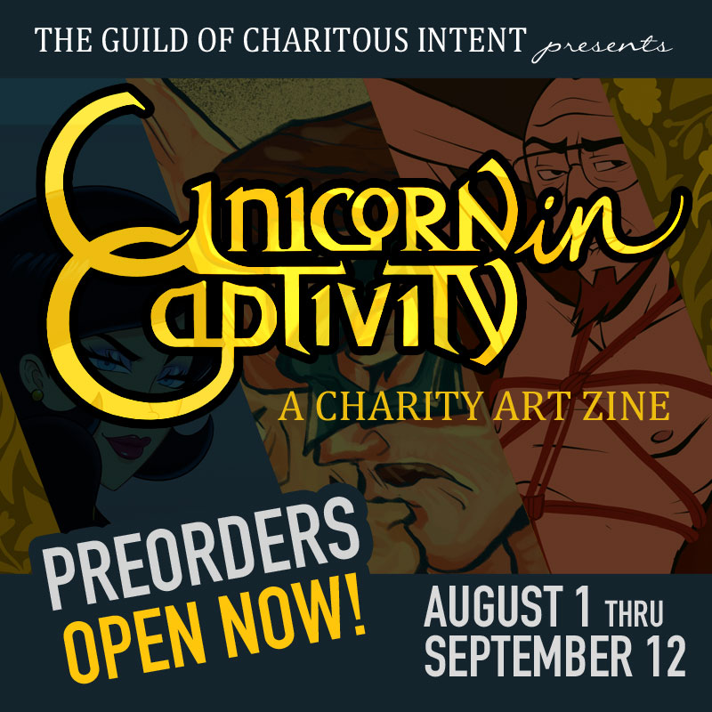charitousintent's tweet photo. ✨PREORDERS OPEN NOW!✨ Unicorn in Captivity: a Smexy Venture Zine is now LIVE! Follow the link in our bio or head over to https://t.co/HP4N1DhcIx to grab yours! https://t.co/Fy95atovsT