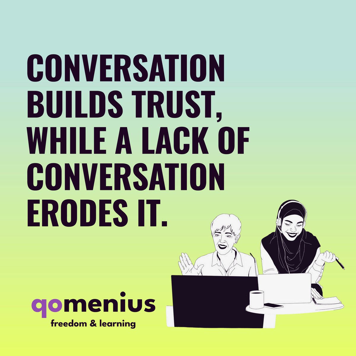 qomenius's tweet photo. Conversation is a powerful thing! #qomenius #discourselearning #leadershipdevelopment #orgdev #leadership #elearning https://t.co/vxcrv8yYtQ
