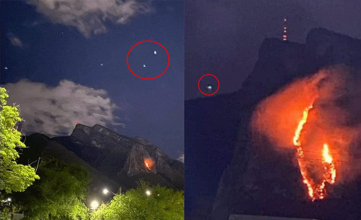 info7mty's tweet photo. Captan presuntos OVNIS sobrevolando en el Cerro de La Silla. ¿Los viste?📹▶️https://t.co/hNQZrSKNks

#INFO7 #Monterrey #CerroDeLaSilla #OVNIS #Incendio #Viral https://t.co/bSFxk1Efcm