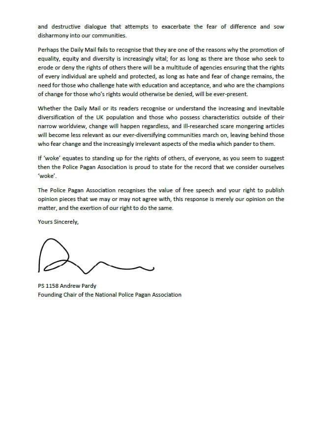 paganfederation's tweet photo. @PolicePagan response to Leo McKinsey's article from Daily Mail 29/7/22

@IpsoNews told PPA there was no case to answer as the article was an opinion piece.

The PPA stands with  @paganfederation, @asatru_uk , against the publication of misinformation on Paganism. https://t.co/5ur2IP5YWq