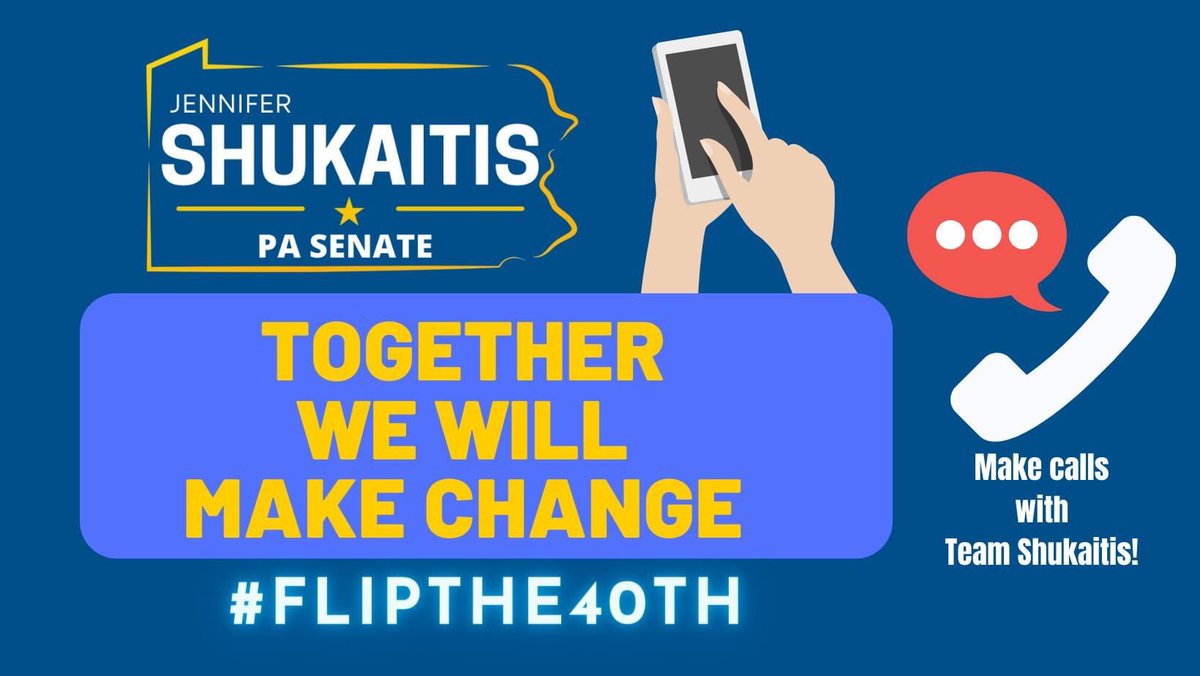 JenniferforPA's tweet photo. We are kicking off making calls tomorrow night! Spend just an hour or so making a difference making calls from your home or office to help flip the 40th! Training provided. Sign up for a shift or more here: https://t.co/Al192f7XFl https://t.co/IZ5OWh3NW6