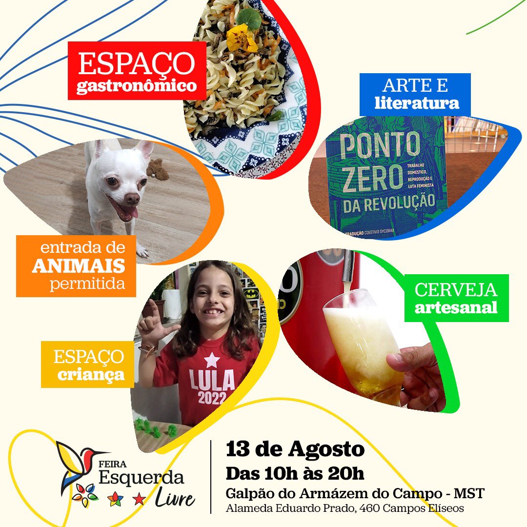 #feiraesquerdalivre #mst #armazemdocampo #feiracolaborativa #13deagosto #LulaNo1ºTurno