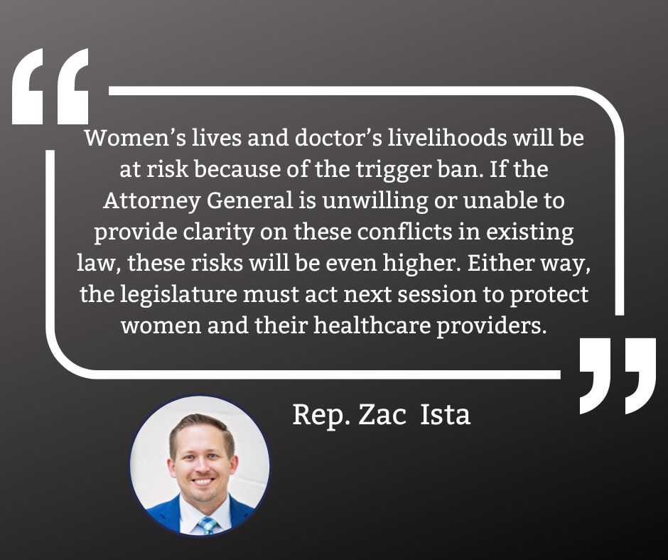 zacista's tweet image. Today @karlarosehanson and I called on the AG to clarify North Dakota&apos;s confusing and contradictory abortion-related laws. We cannot have doctors hesitating to provide women life-saving care out of fear of prosecution under these poorly written laws.