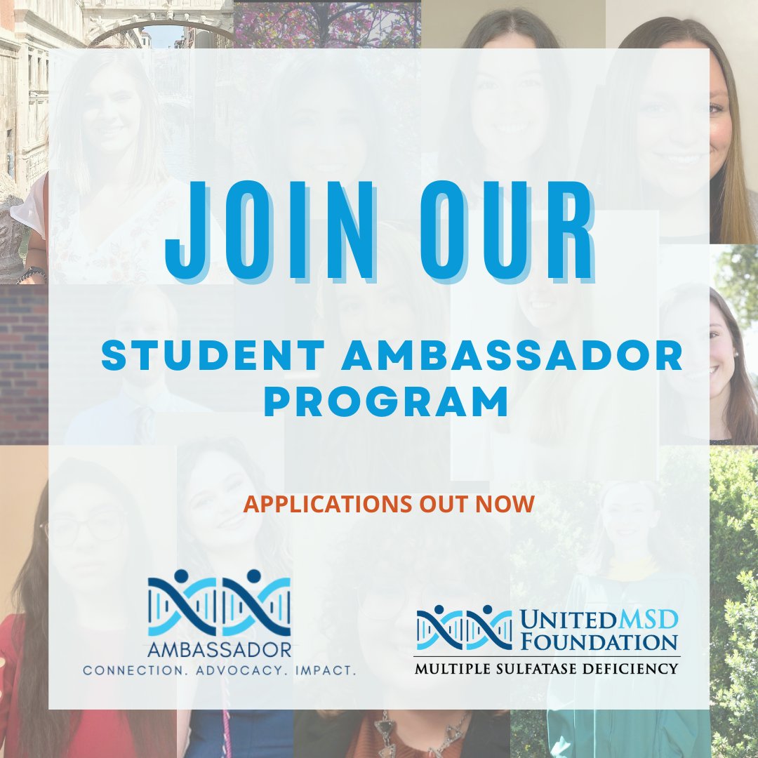 CureMsd's tweet photo. Student Ambassador applications are now live! Apply Today: https://t.co/9AFpQsIeeS
*
 #TogetherWeCan #CureMSD #MSD #MultipleSulfataseDeficiency #RareDisease #GeneChat https://t.co/baKOQDCjMk
