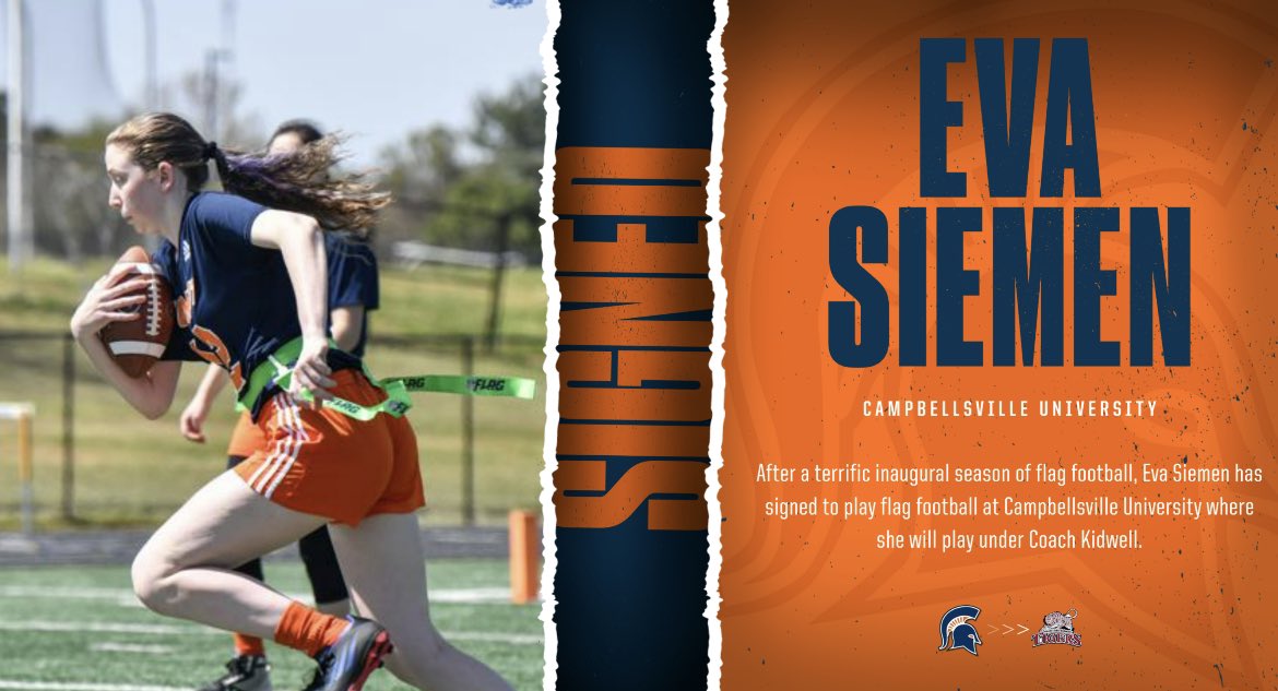 Summit Spartans Athletics (TN) (@wcsshsathletics) on Twitter photo Congrats to Eva Siemen on signing to play flag football at Campbellsville University.
<a href="/wcsSHS/">Summit High School (TN)</a> <a href="/OTL_TN/">Outside The Lines</a> <a href="/wcsCOAthletics/">WCSsportsConference</a> <a href="/jwq14/">Jeremy Qualls</a> @wcsSHSmedia Congrats to Eva Siemen on signing to play flag football at Campbellsville University.
<a href="/wcsSHS/">Summit High School (TN)</a> <a href="/OTL_TN/">Outside The Lines</a> <a href="/wcsCOAthletics/">WCSsportsConference</a> <a href="/jwq14/">Jeremy Qualls</a> @wcsSHSmedia