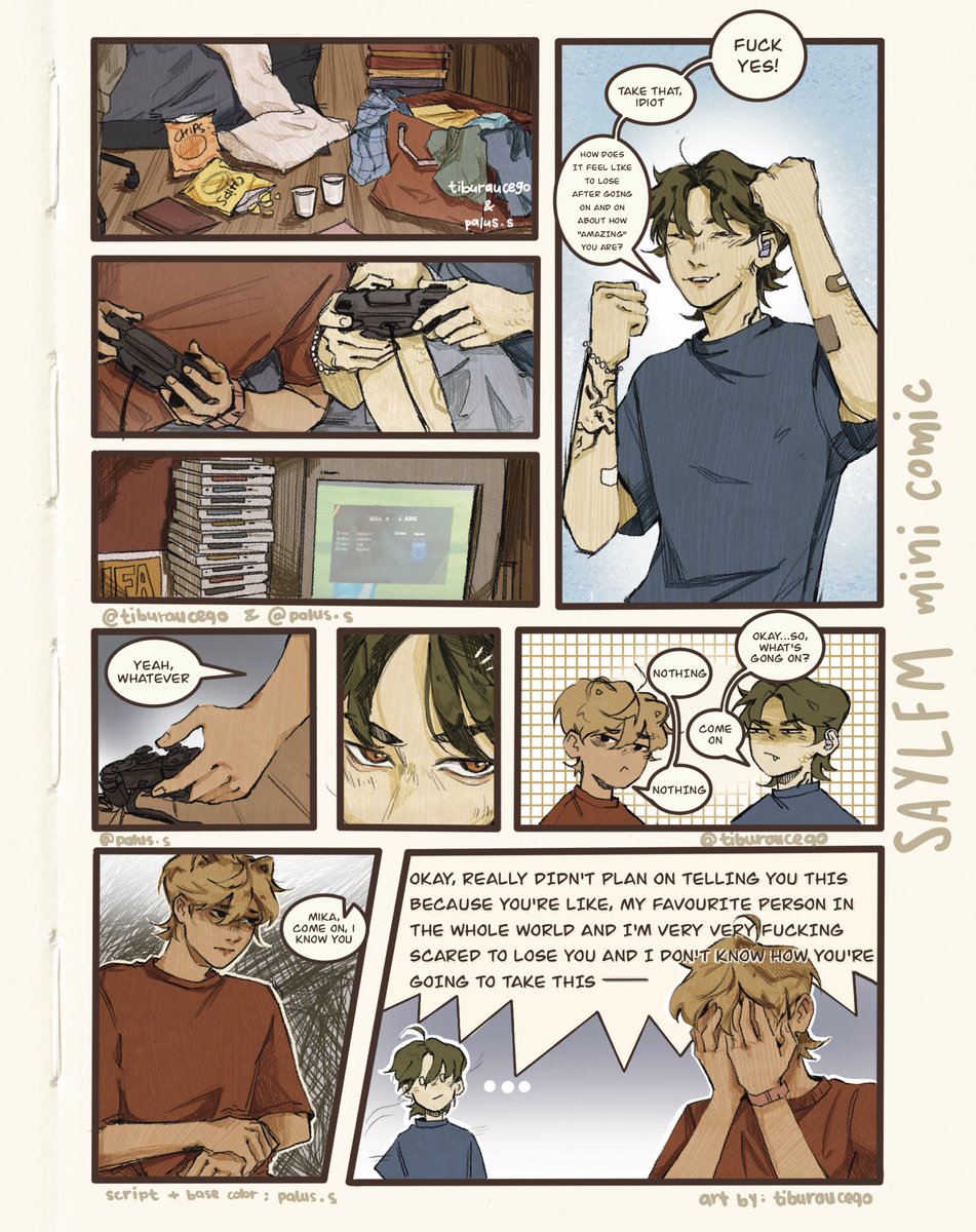 lemonpapce's tweet photo. when you’re 13, a lil bit confused and your bestie offers to help you out. 

spoiler: they’re both stupid. 

mika &amp; nyoka are still best friends and they like to pretend this didn’t happen but akata asked 

700 ig followers special ✨

#webcomic #SAYLFM https://t.co/xI9BT7omys