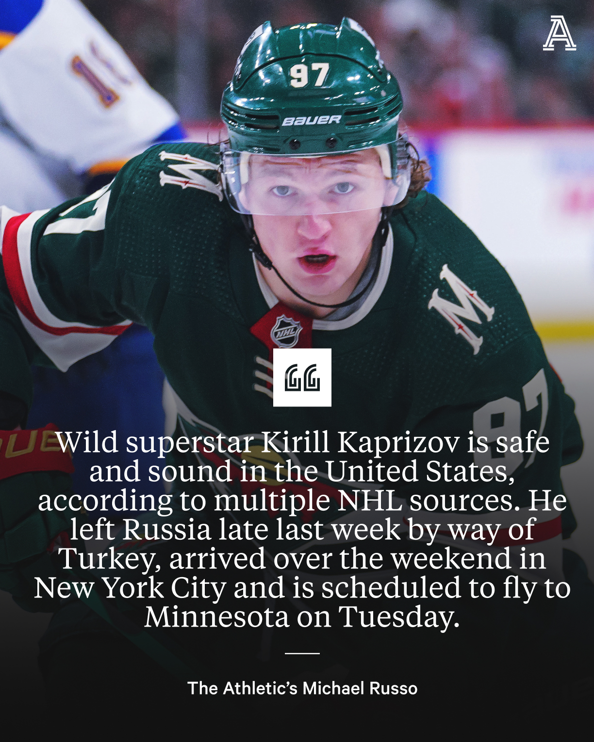 Wild's Kirill Kaprizov remains in Russia amid reports of fake military ID,  flight to U.S. - The Athletic