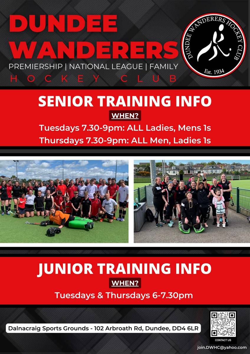 Dundee Wanderers Hockey Club are looking for new players and volunteers!

Whether you are looking to play competitively, recreationally or are simply looking to try something new, you are welcome to come along and give it a go!